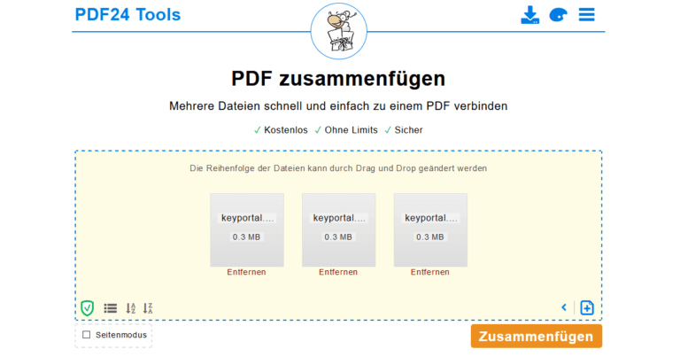 Pdf Zusammenf Gen Mehrere Dokumente Kombinieren Keyportal At