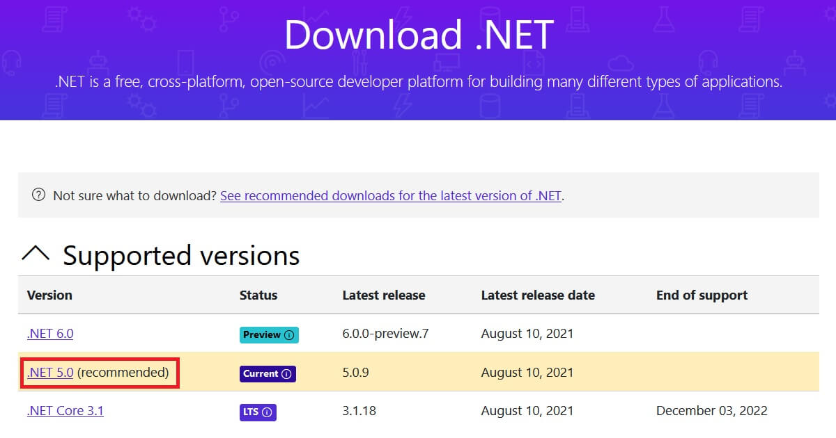 .NET Framework als Voraussetzung zum Update